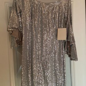 Boston proper silver sequined dress